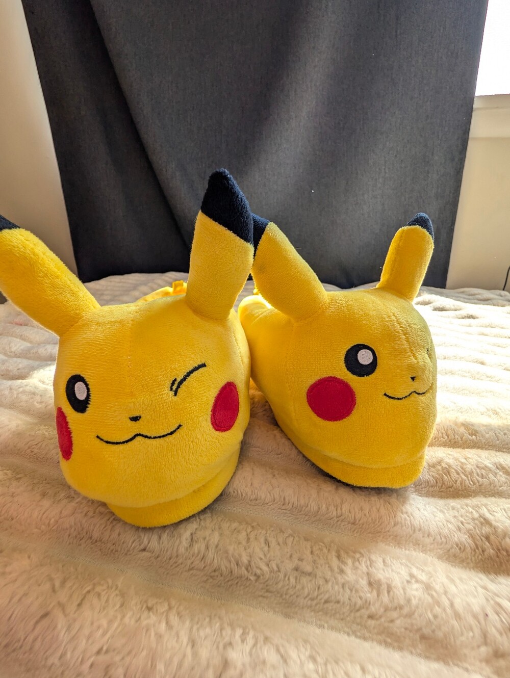 Pikachu Plush Kids Slippers - Yellow size 13-1